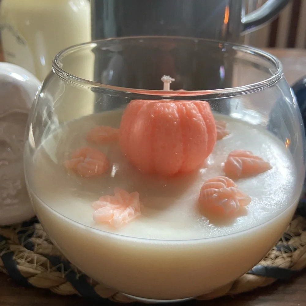 Hand poured pumpkin chai bowl